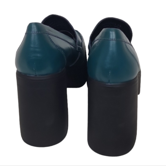 FREE PEOPLE Zoe Platform Loafer in Jade Leather - Picture 3 of 7